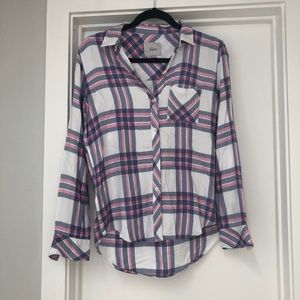 RAILS Pink Plaid Side Pocket Button Up XS
